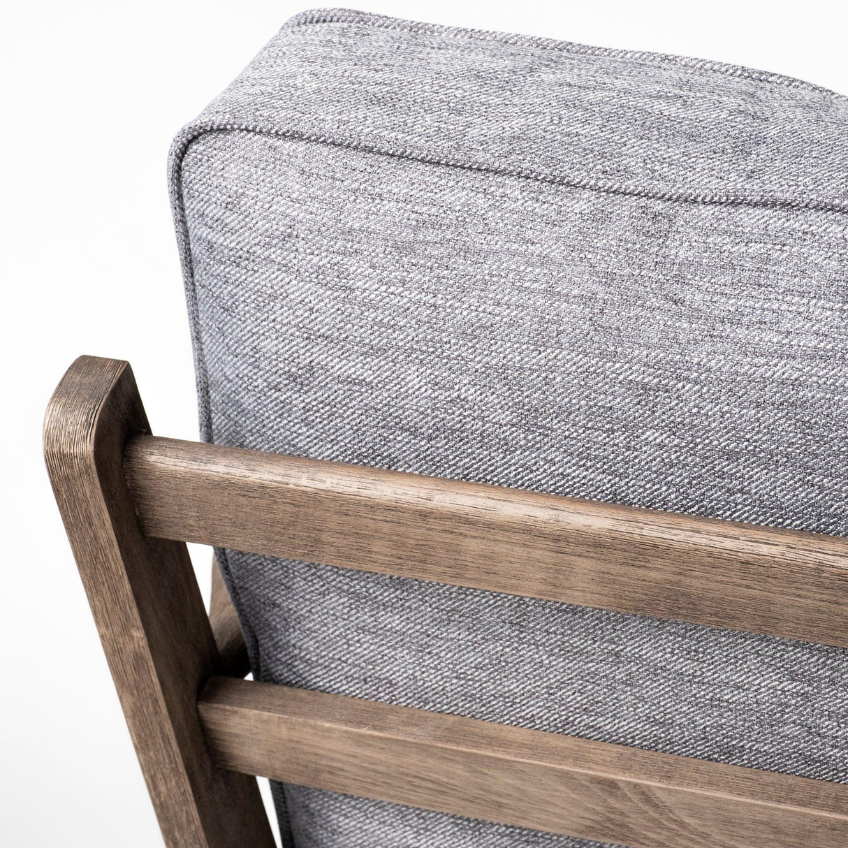 Mercana Olympus V Castlerock Grey Fabric Wrapped Brown Wooden Frame Accent Chair
