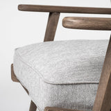 Mercana Olympus VI Frost Grey Fabric Wrapped Wooden Frame Accent Chair