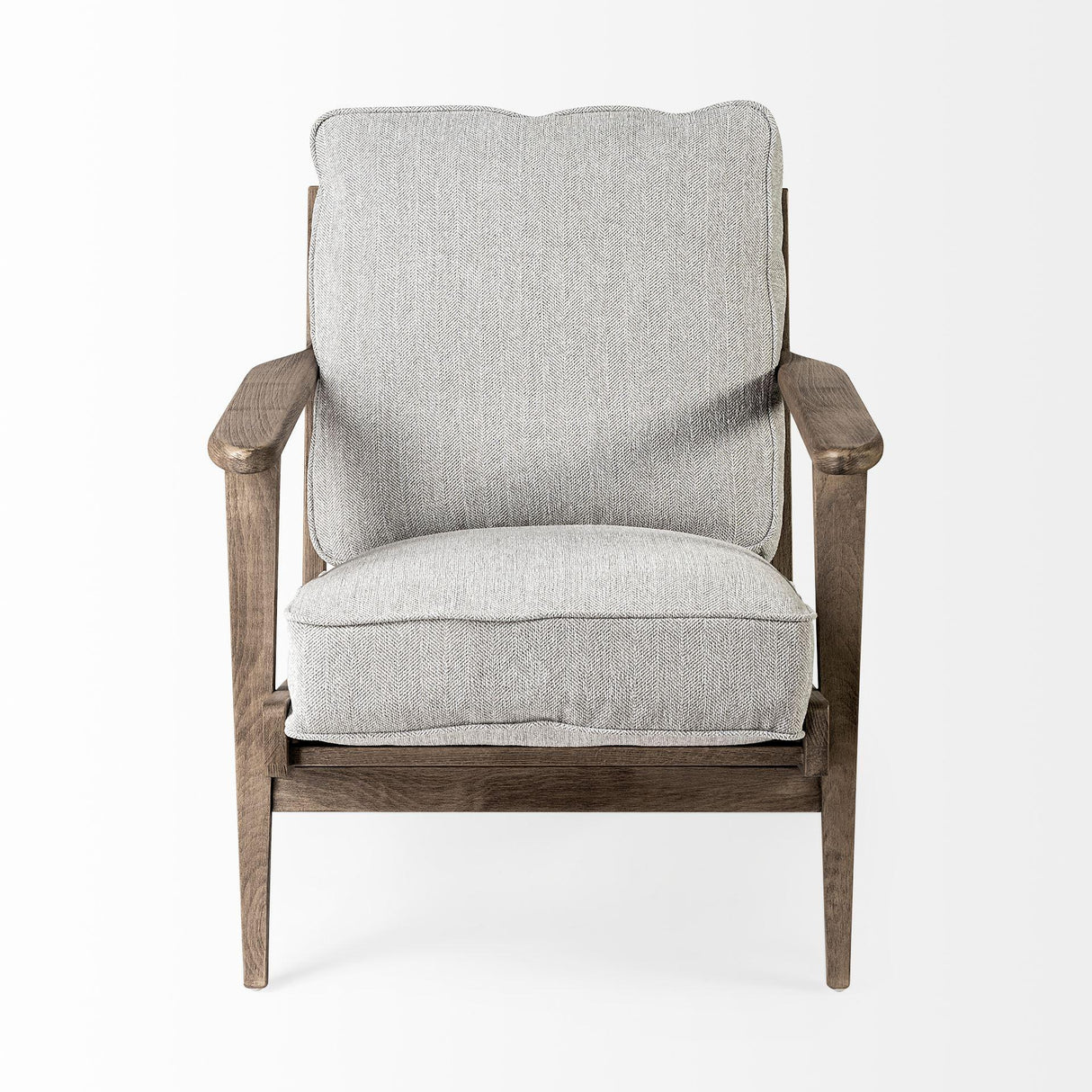 Mercana Olympus VI Frost Grey Fabric Wrapped Wooden Frame Accent Chair