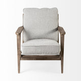 Mercana Olympus VI Frost Grey Fabric Wrapped Wooden Frame Accent Chair