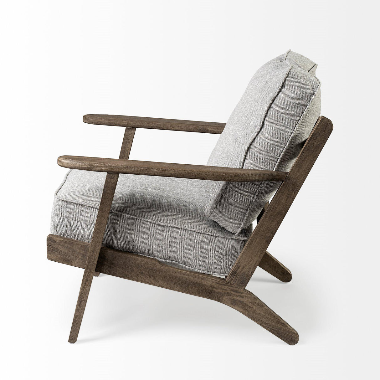 Mercana Olympus VI Frost Grey Fabric Wrapped Wooden Frame Accent Chair