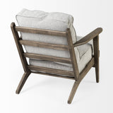 Mercana Olympus VI Frost Grey Fabric Wrapped Wooden Frame Accent Chair