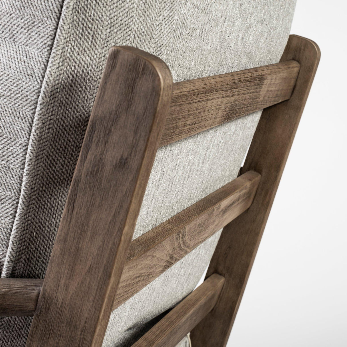Mercana Olympus VI Frost Grey Fabric Wrapped Wooden Frame Accent Chair