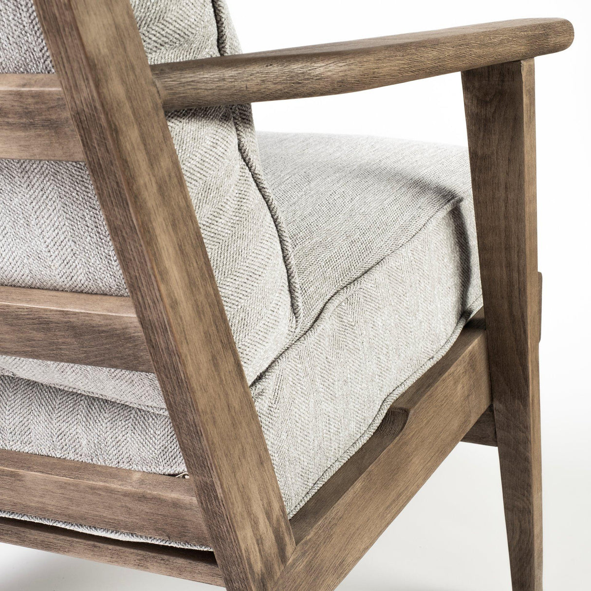 Mercana Olympus VI Frost Grey Fabric Wrapped Wooden Frame Accent Chair
