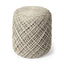 Mercana Allium Oatmeal Handwoven Wool Cylindrical Pouf
