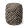 Mercana Allium Dark Brown Handwoven Wool Cylindrical Pouf