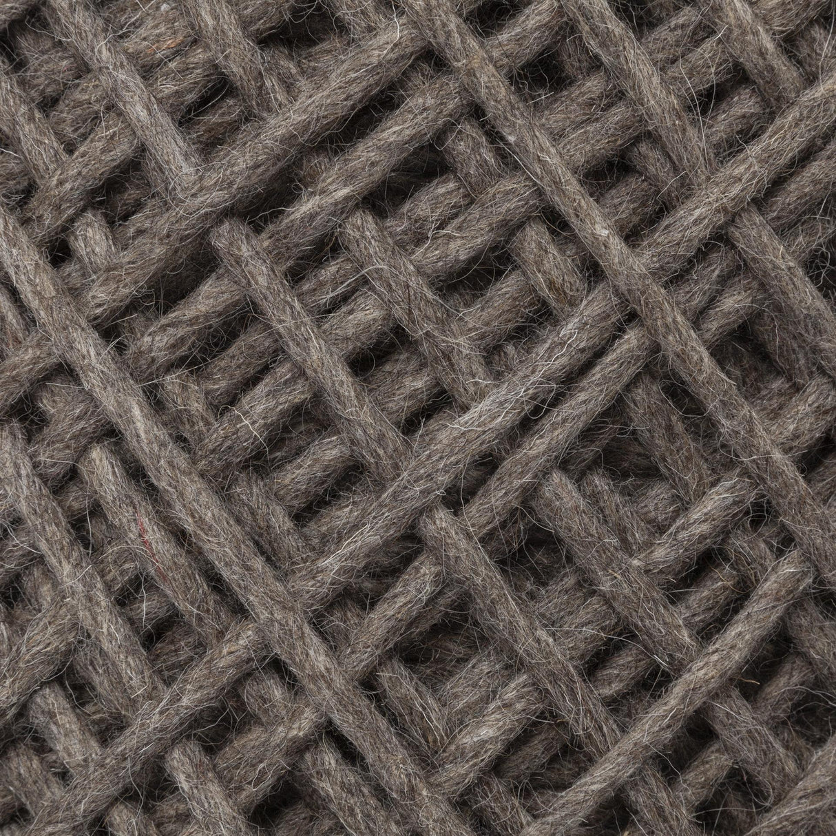 Mercana Allium Dark Brown Handwoven Wool Cylindrical Pouf