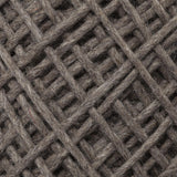 Mercana Allium Dark Brown Handwoven Wool Cylindrical Pouf