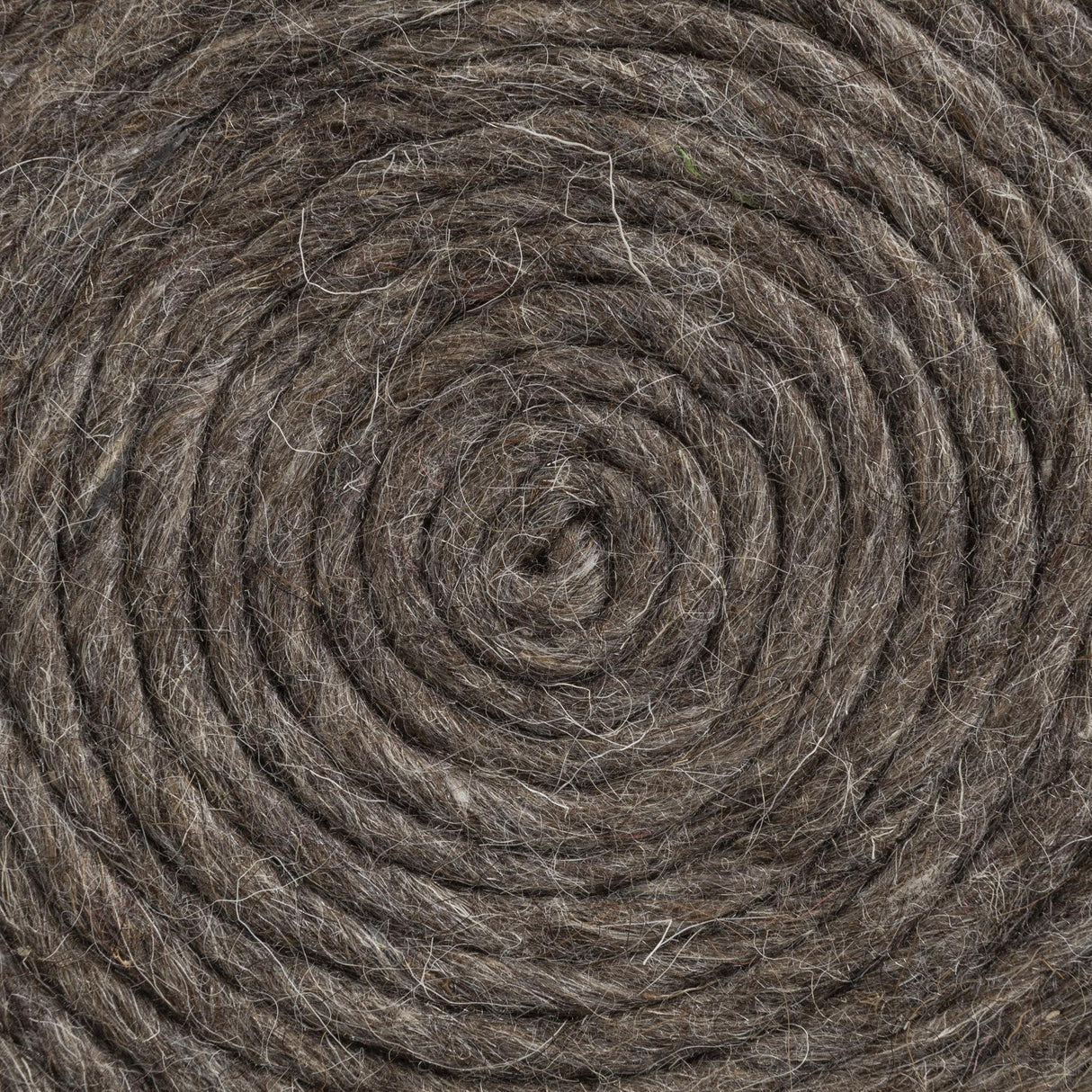 Mercana Allium Dark Brown Handwoven Wool Cylindrical Pouf
