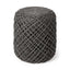 Mercana Allium Dark Gray Handwoven Wool Cylindrical Pouf