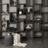 Mercana Allium Dark Gray Handwoven Wool Cylindrical Pouf