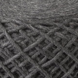 Mercana Allium Dark Gray Handwoven Wool Cylindrical Pouf