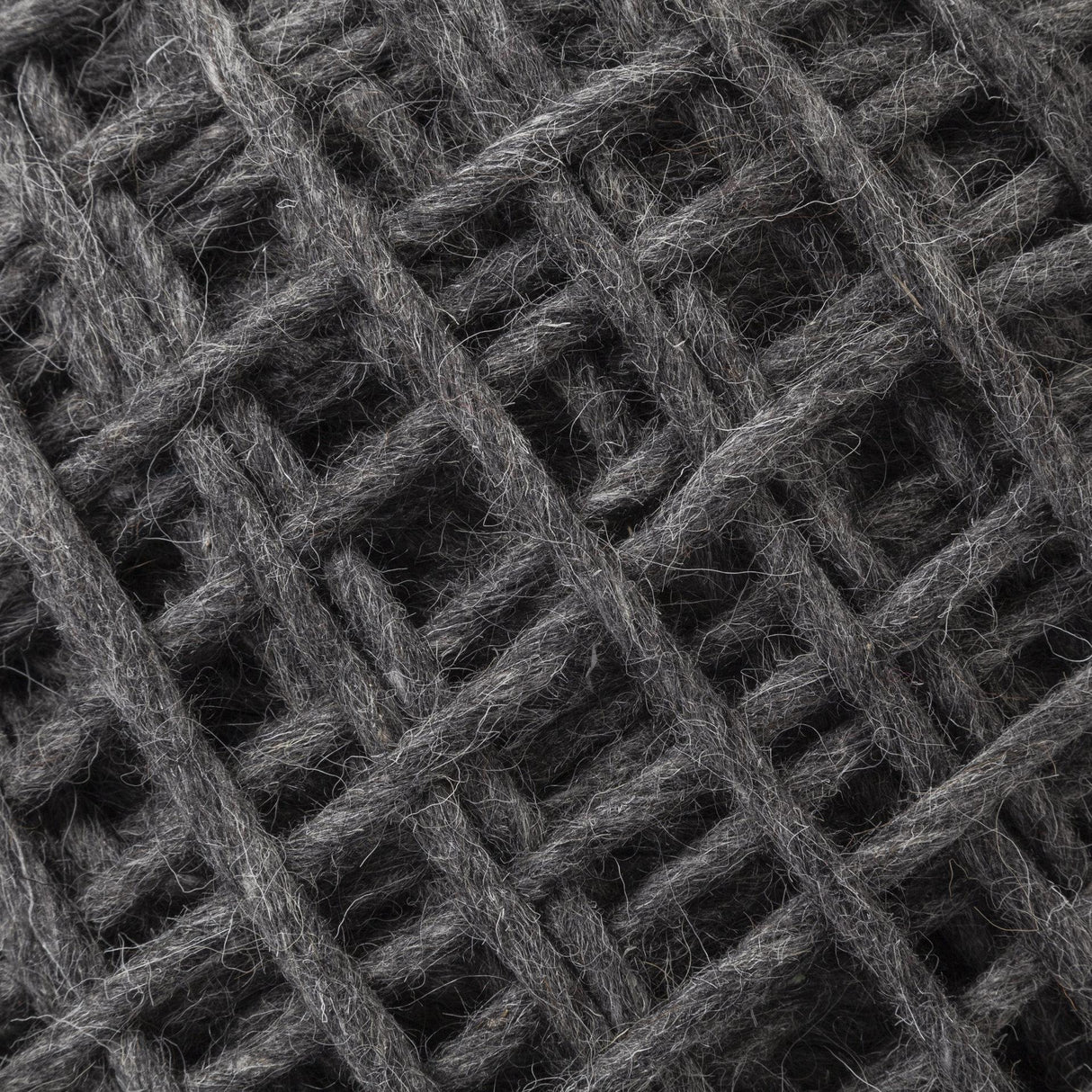 Mercana Allium Dark Gray Handwoven Wool Cylindrical Pouf