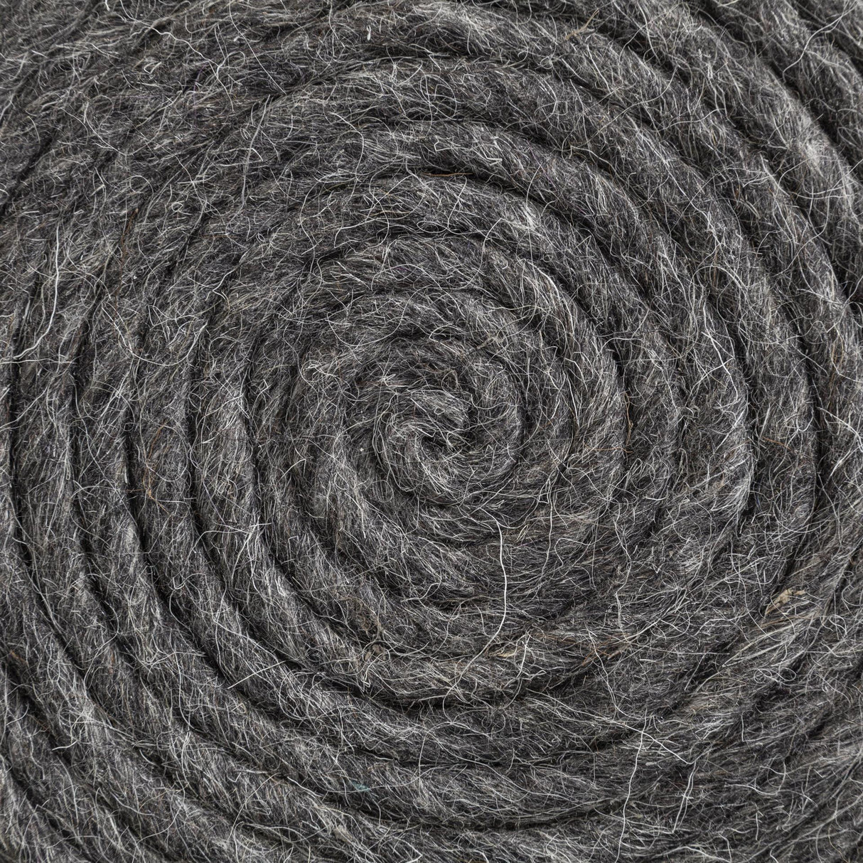Mercana Allium Dark Gray Handwoven Wool Cylindrical Pouf