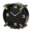 Mercana Agar Black Metal Round Table Clock