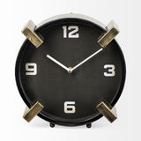 Mercana Agar Black Metal Round Table Clock