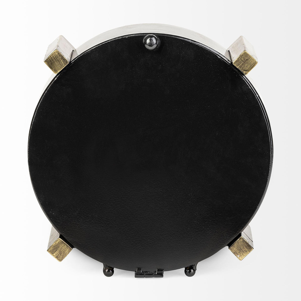 Mercana Agar Black Metal Round Table Clock