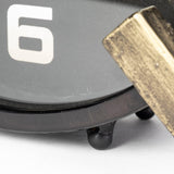 Mercana Agar Black Metal Round Table Clock