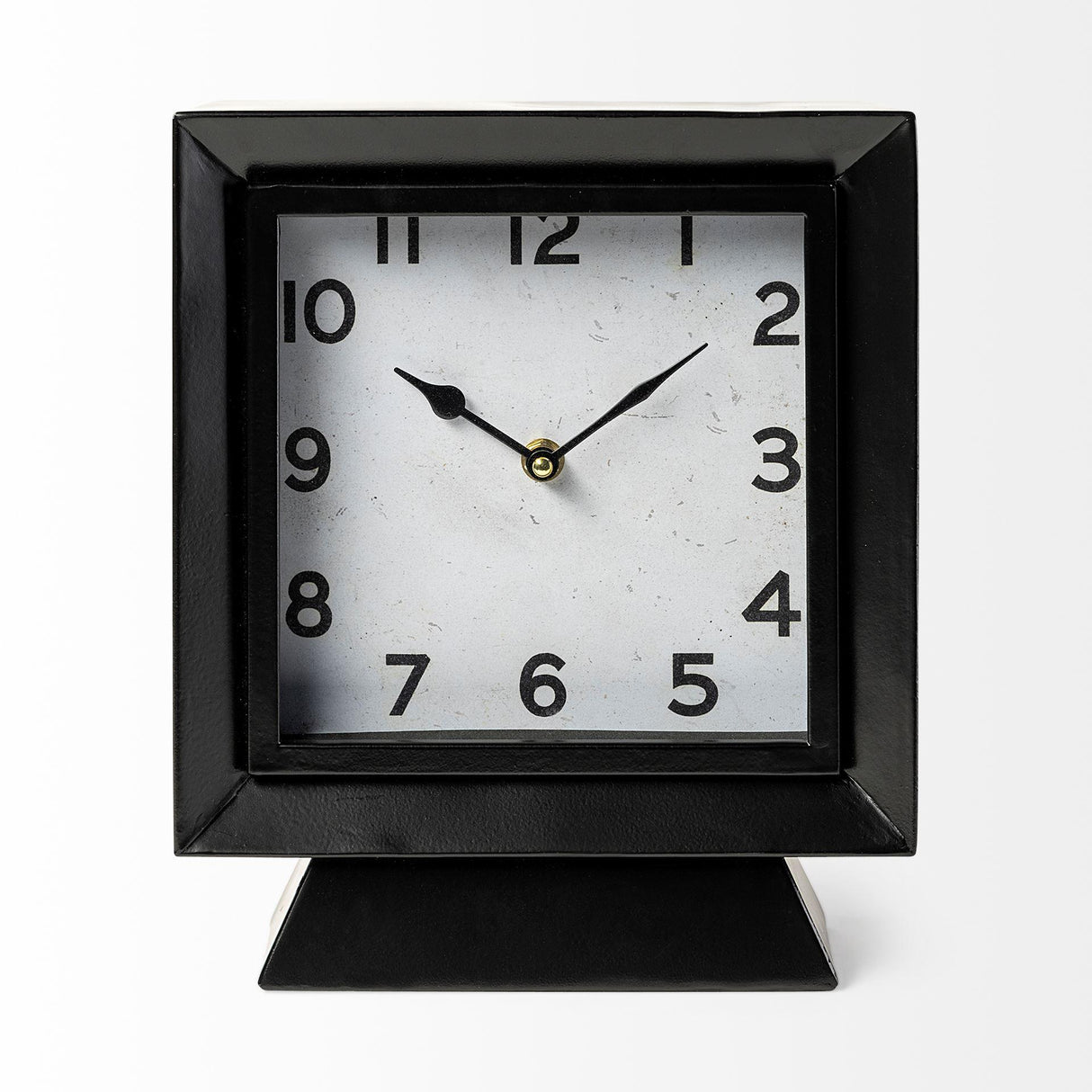 Mercana Ralph I Black Metal Square Table Clock
