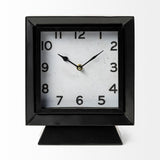 Mercana Ralph I Black Metal Square Table Clock