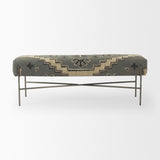 Mercana Avery I 55L x 17W Multi Colored Upholstered Patterned Seat Accent Bench