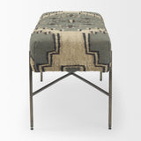 Mercana Avery I 55L x 17W Multi Colored Upholstered Patterned Seat Accent Bench