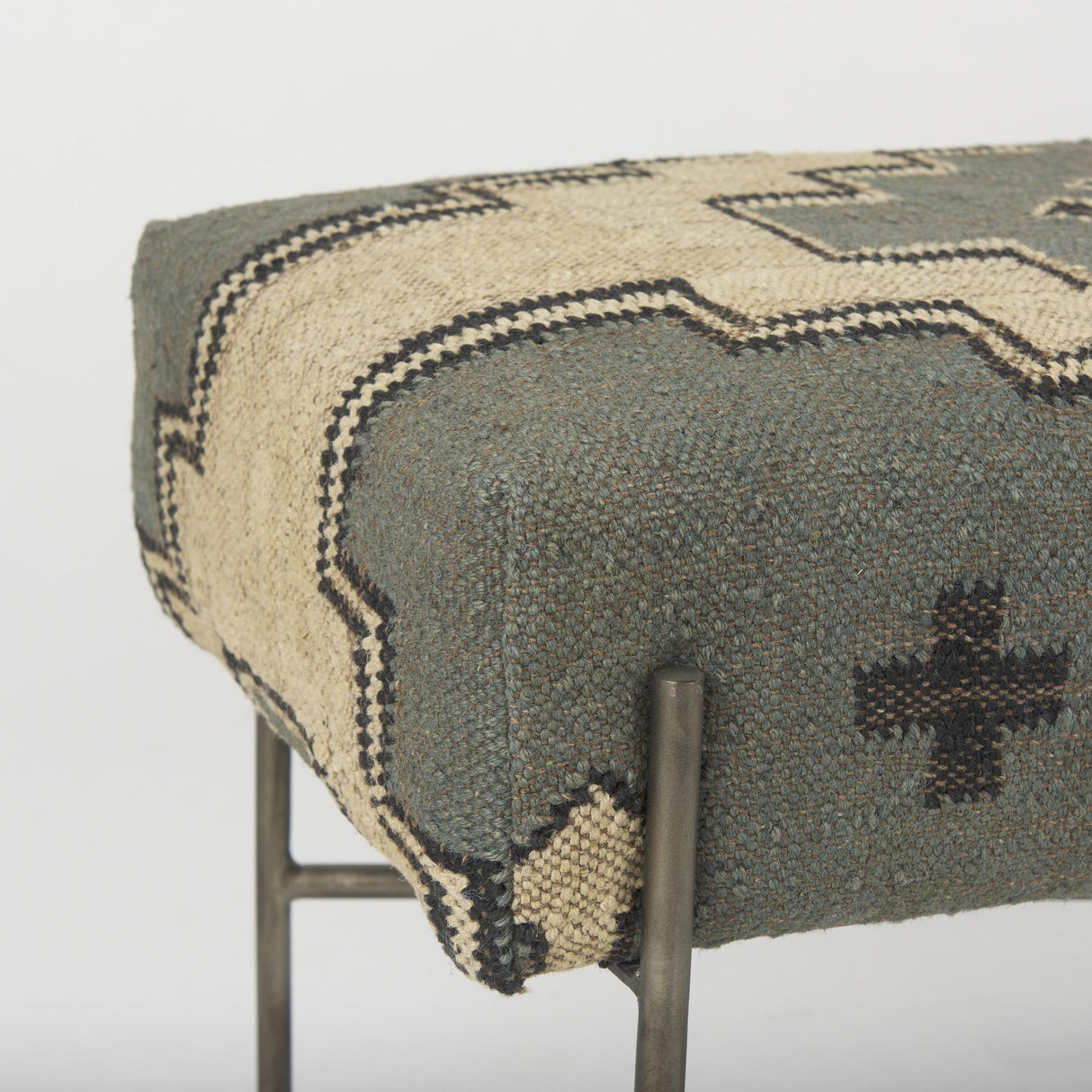 Mercana Avery I 55L x 17W Multi Colored Upholstered Patterned Seat Accent Bench