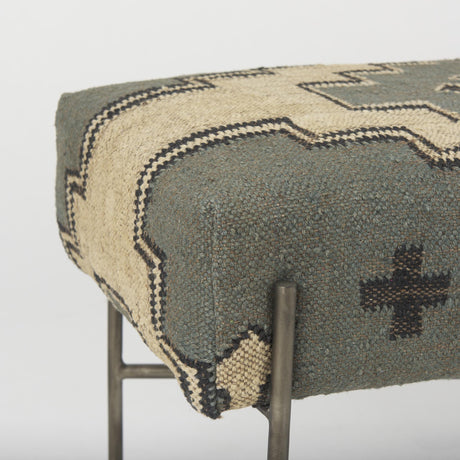 Mercana Avery I 55L x 17W Multi Colored Upholstered Patterned Seat Accent Bench