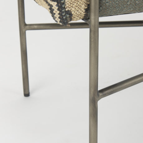 Mercana Avery I 55L x 17W Multi Colored Upholstered Patterned Seat Accent Bench