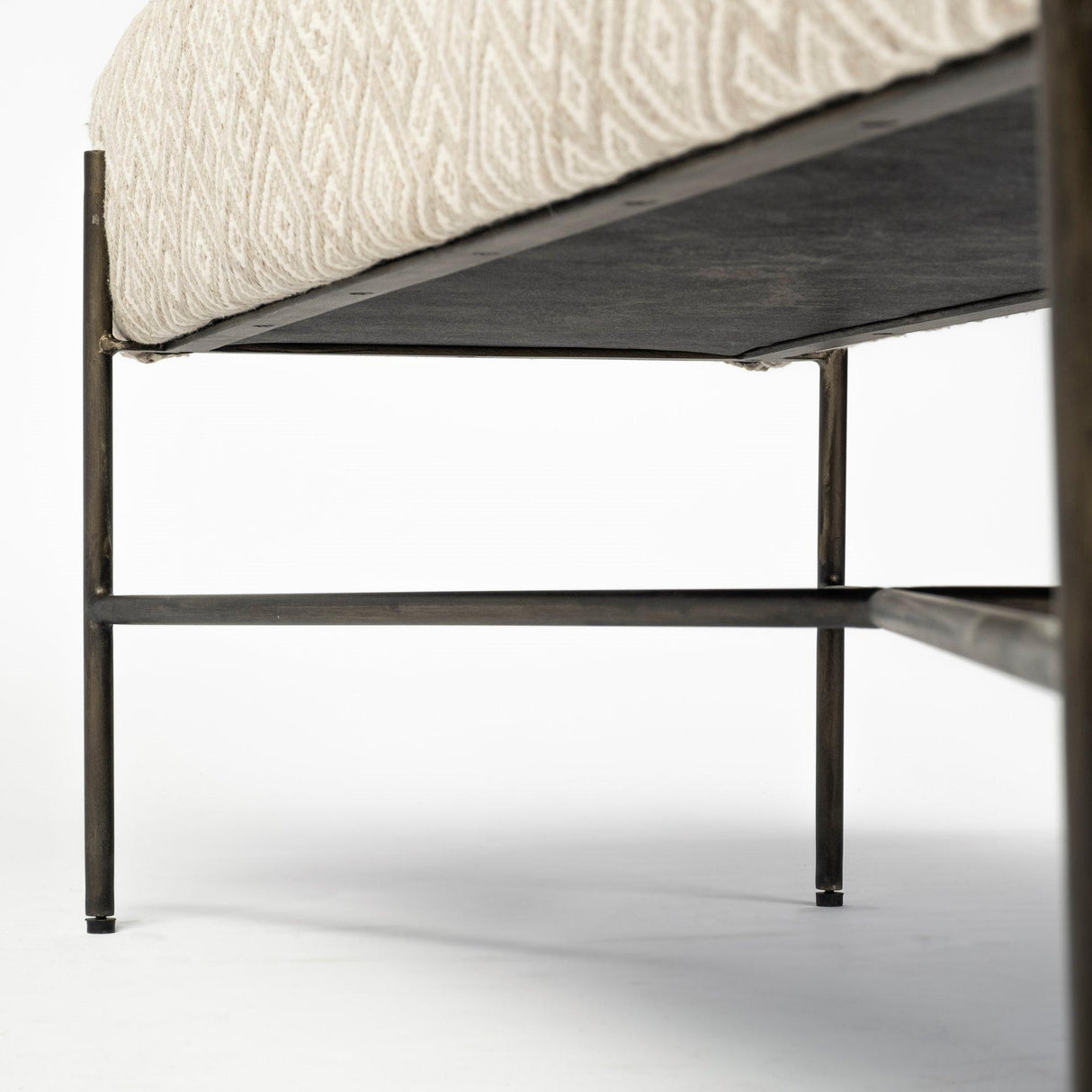Mercana Avery II 55L x 17W Off White Upholstered Seat With Metal Base Accent Bench
