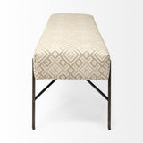 Mercana Avery II 55L x 17W Off White Upholstered Seat With Metal Base Accent Bench