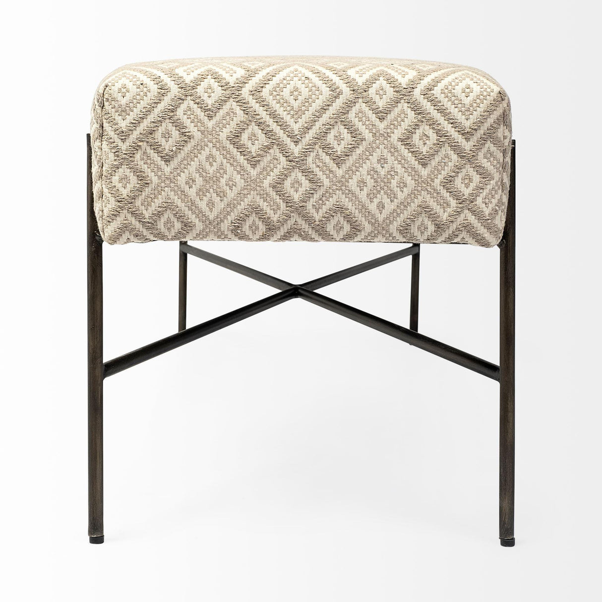 Mercana Avery II 55L x 17W Off White Upholstered Seat With Metal Base Accent Bench