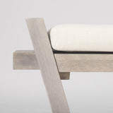 Mercana Elaine I 58L x 14.75W x 20H Brown Wood Upholstered Cream Seat Entryway Bench