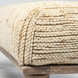 Mercana Alder II 55L x 16W Cream Upholstered Seat Wooden Base Accent Bench