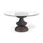 Mercana Crossman III 60L x 60W x 30H Dark Brown/Gray Solid Wood Base W/ Round Glass Top Dining Table