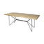 Mercana Papillion II 80x40 Rectangular Blonde Live Edge Sold Wood Top Black Metal Base Dining Table