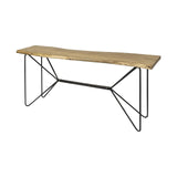 Mercana Papillion I 66L x 16W Blonde Wood and Iron Console Table