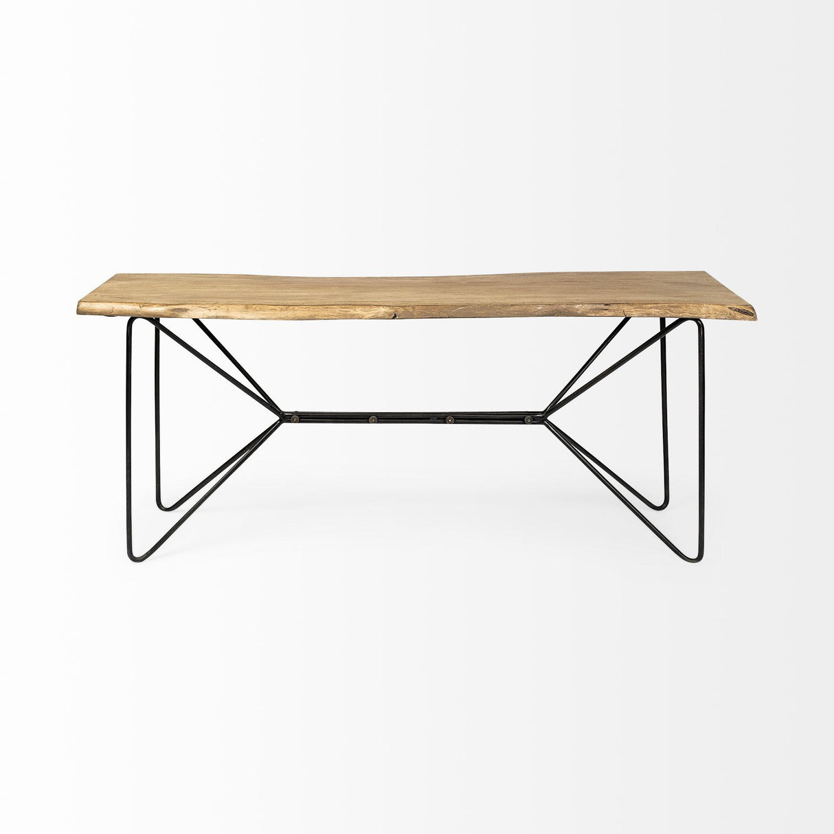 Mercana Papillion I 66L x 16W Blonde Wood and Iron Console Table