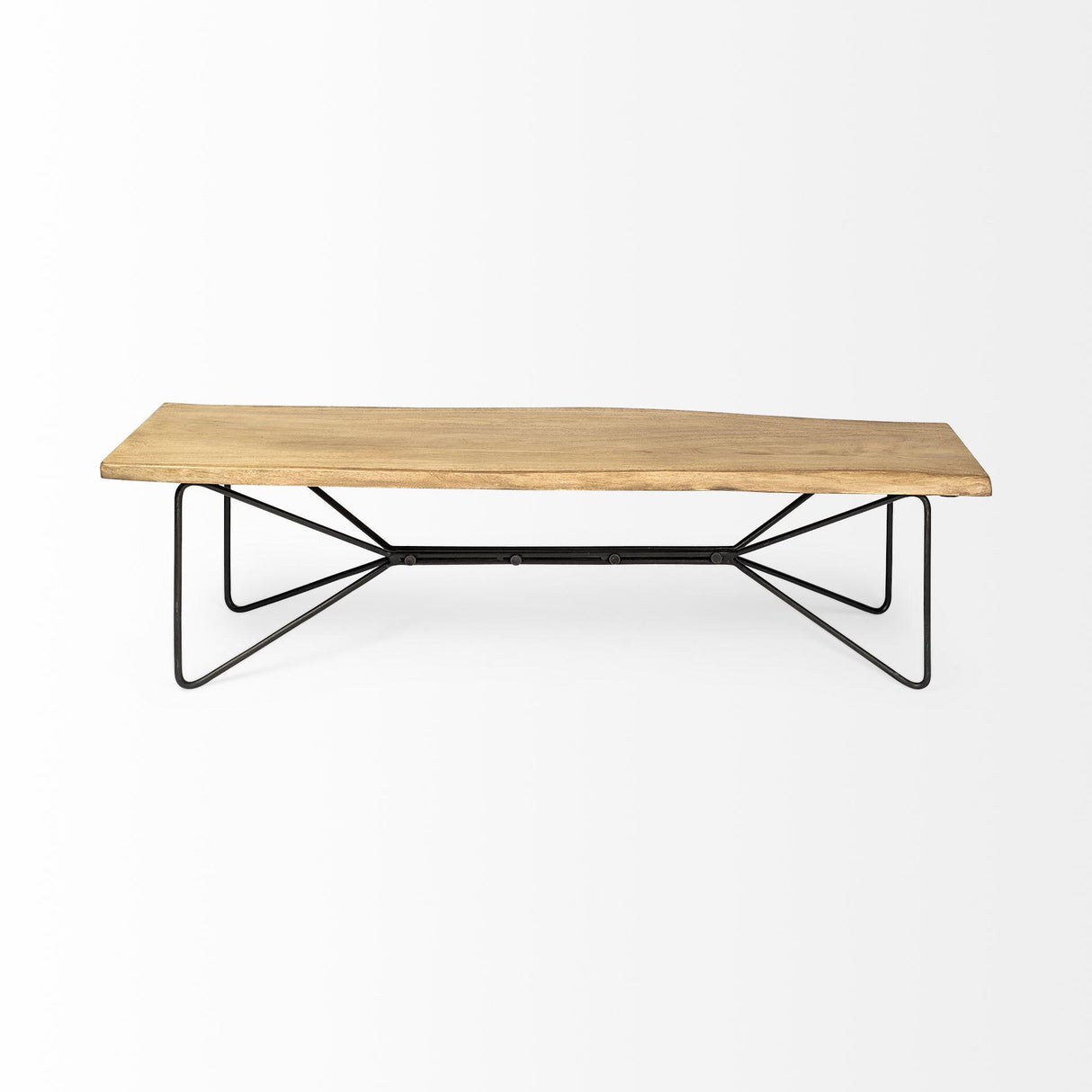 Mercana Papillion III 66L x 16W Blonde Wood And Iron Dining Bench