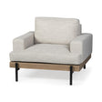 Mercana Colburne I Beige Fabric W/ Wood and Iron Frame Accent Chair
