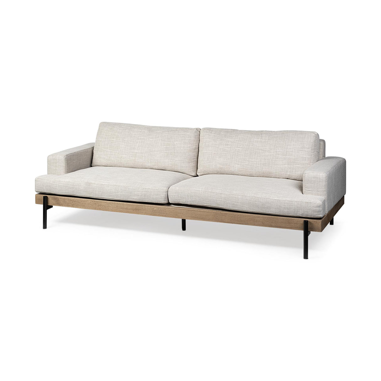 Mercana Colburne II 95" Beige Upholstered Three Seater Sofa