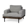 Mercana Colburne I Gray Fabric W/ Wood and Iron Frame Accent Chair