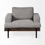 Mercana Colburne I Gray Fabric W/ Wood and Iron Frame Accent Chair