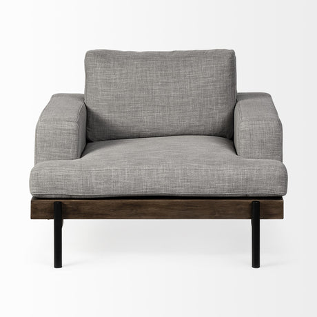 Mercana Colburne I Gray Fabric W/ Wood and Iron Frame Accent Chair