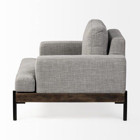 Mercana Colburne I Gray Fabric W/ Wood and Iron Frame Accent Chair