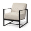Mercana Stamford Light Beige Upholstered Seat w/ Wood Back, Metal Frame Accent Chair