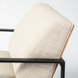 Mercana Stamford Light Beige Upholstered Seat w/ Wood Back, Metal Frame Accent Chair