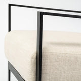 Mercana Stamford Light Beige Upholstered Seat w/ Wood Back, Metal Frame Accent Chair