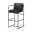 Mercana Stamford 40" Total Height Black Leather Seat w/ Wood Back, Metal Frame Bar Stool