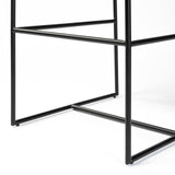 Mercana Stamford 40" Total Height Black Leather Seat w/ Wood Back, Metal Frame Bar Stool